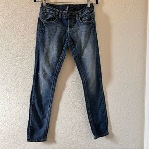 Jade Jeans Low rise Skinny Out Lime Stitch women Sz 5/6